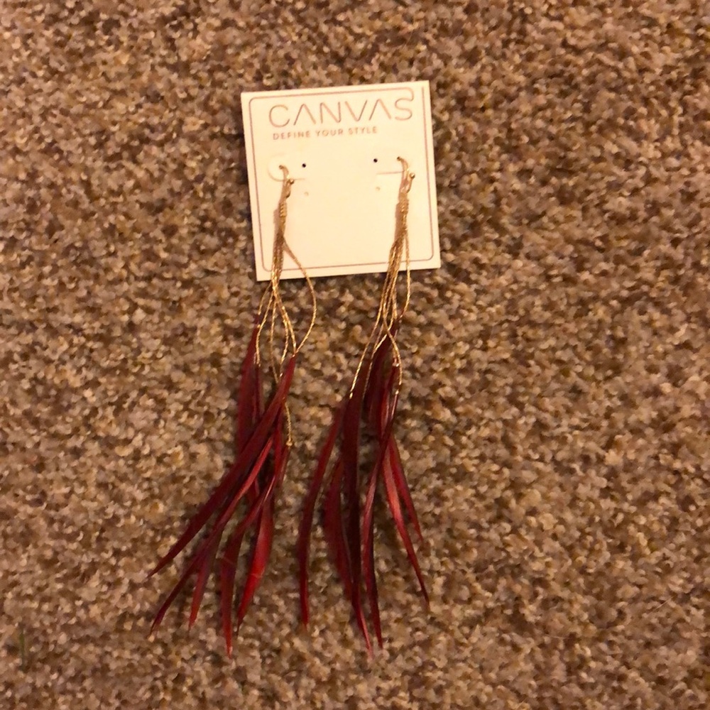 Canvus feather earring
